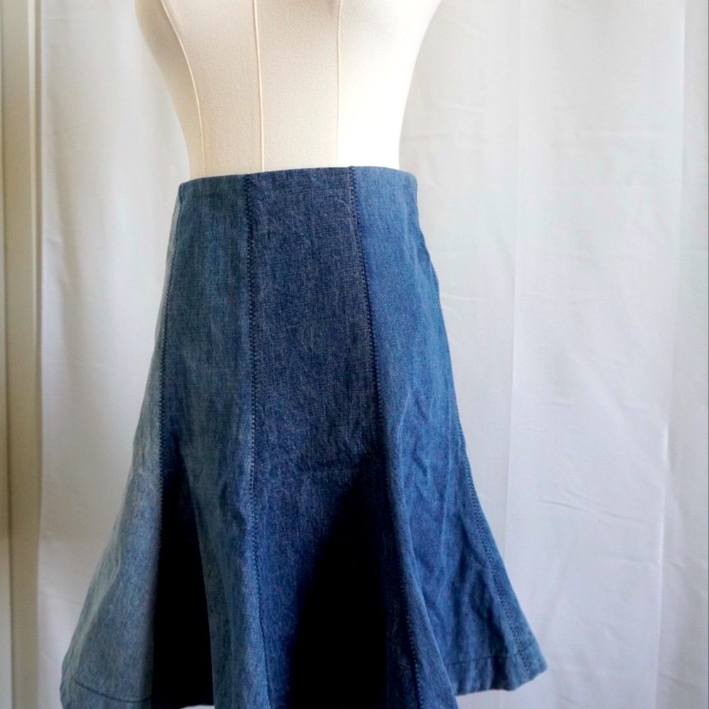 Dior A-Line Denim Blue Skirt